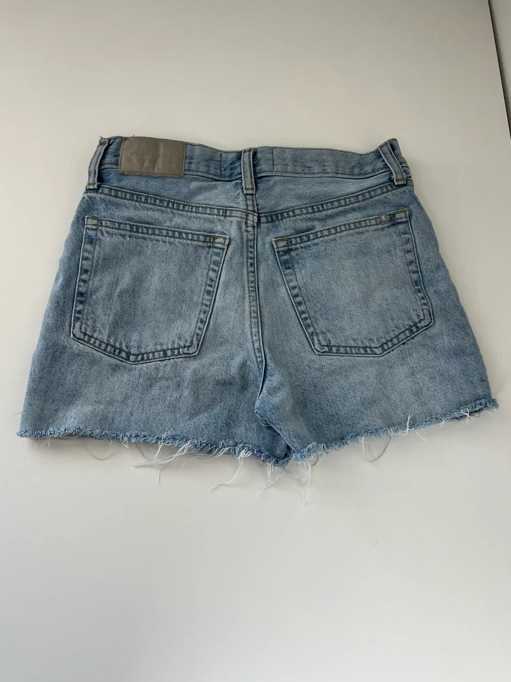Everlane Relaxed 90s Denim Shorts‎ Women’s 23 Organic Cotton Light Wash Raw Hem